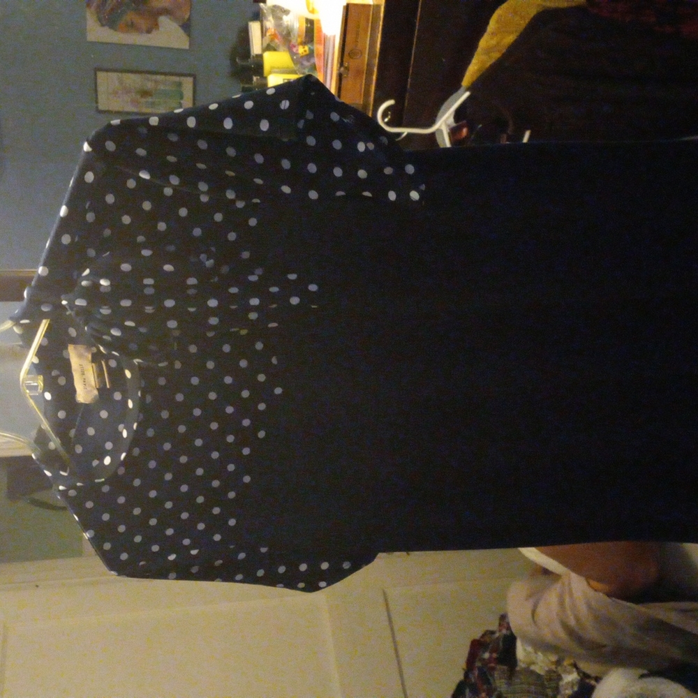 Diana Belle blue polka-dot blouse